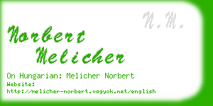 norbert melicher business card